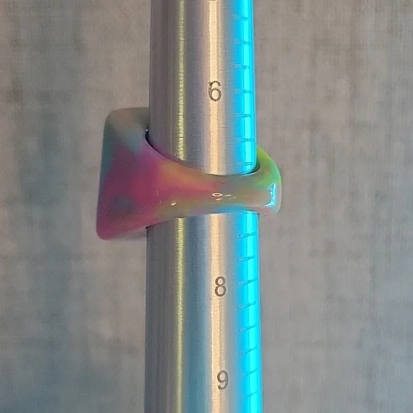 TIE DYE RETRO STATEMENT RING, METAL FREE - Picture 6 of 8